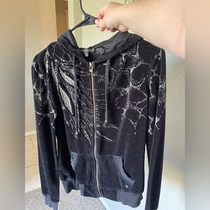 Miss me velour zip up jacket